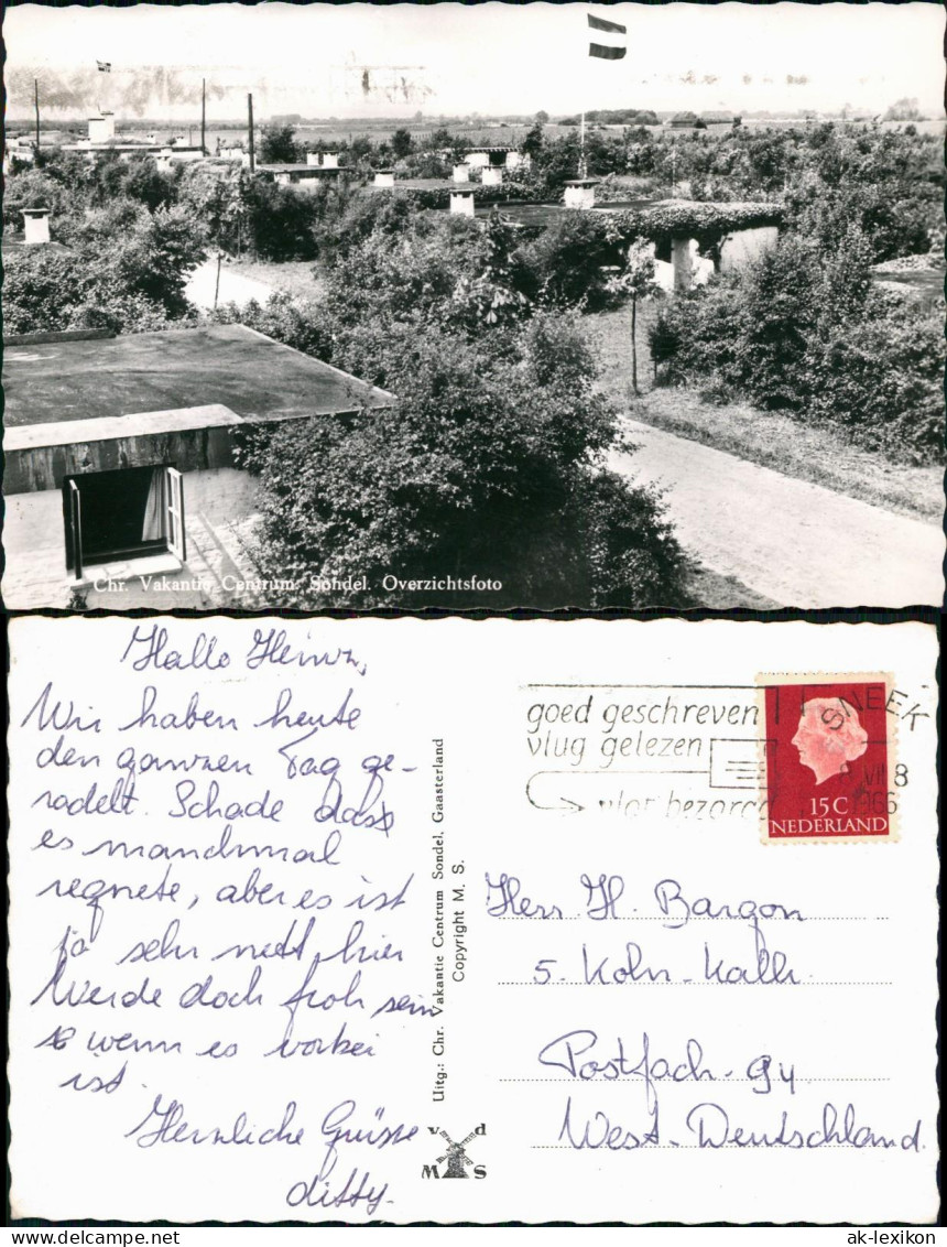 Postkaart Sondel Friesland Chr. Vakantie Centrum Bungalow Siedlung 1965 - Andere & Zonder Classificatie