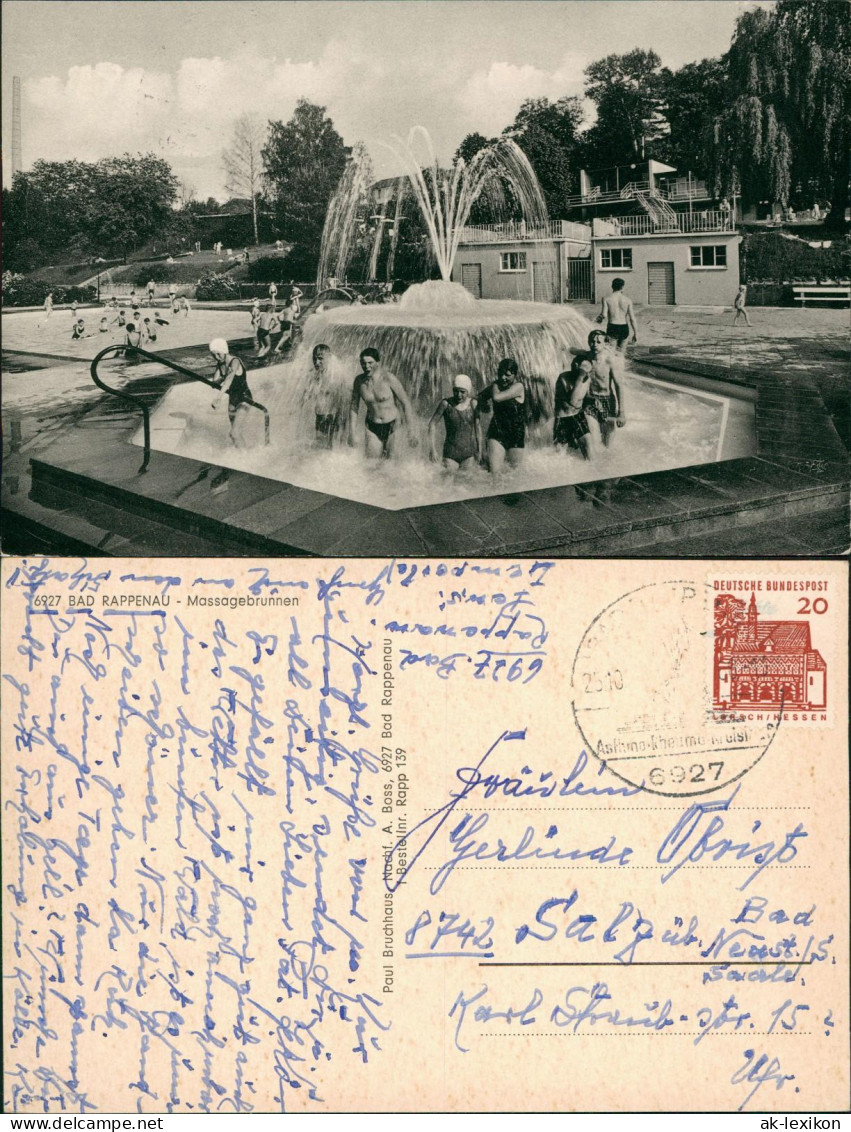 Ansichtskarte Bad Rappenau Freibad Kinder Spielen Am Massagebrunnen 1965 - Bad Rappenau