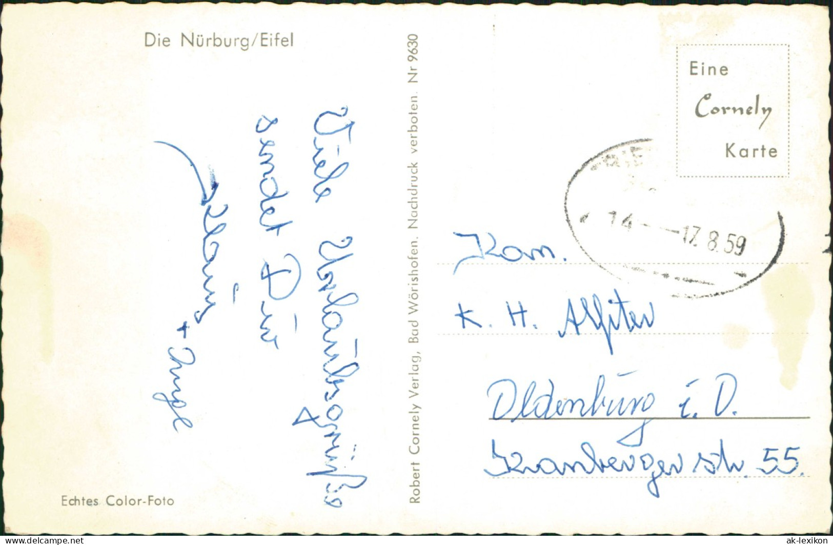 Ansichtskarte Nürburg Burg Nürburg I.d. Eifel Umland-Ansicht 1959 - Altri & Non Classificati