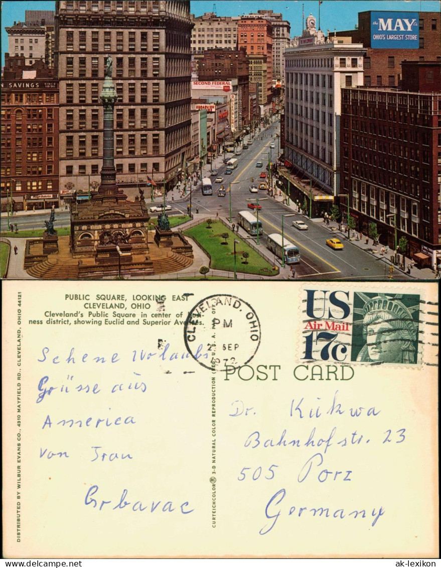Postcard Cleveland PUBLIC SQUARE, LOOKING EAST, City Of Ohio 1972 - Andere & Zonder Classificatie