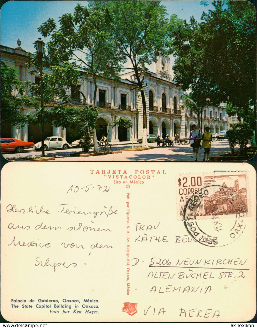 Postcard Oaxaca Palacio De Gobierno, Oaxaca, México, VW Käfer 1972 - Messico