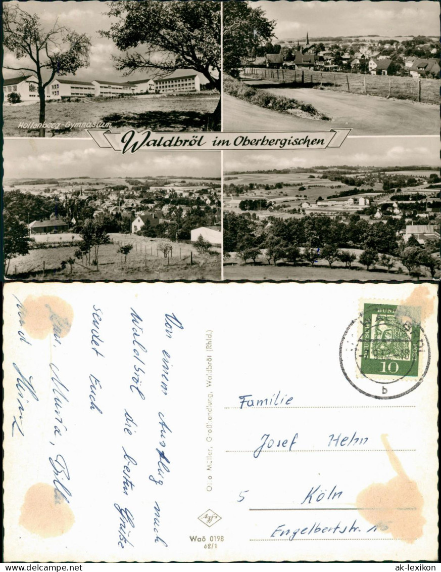 Waldbröl Mehrbild-AK Hollenberg-Gymnasium U. Ortsansichten 1962 - Waldbröl