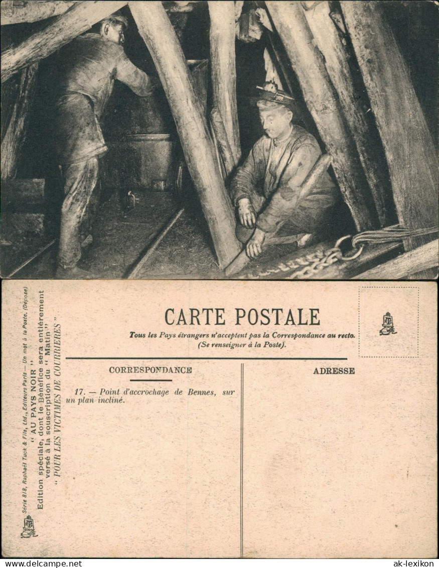 Bergbau Tagebau (AU PAYS NOIR) Minen-Arbeiter In Frankreich 1910 - Mineral