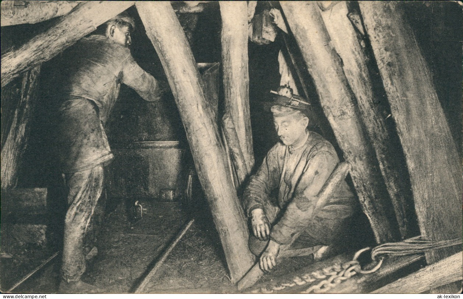 Bergbau Tagebau (AU PAYS NOIR) Minen-Arbeiter In Frankreich 1910 - Mineral