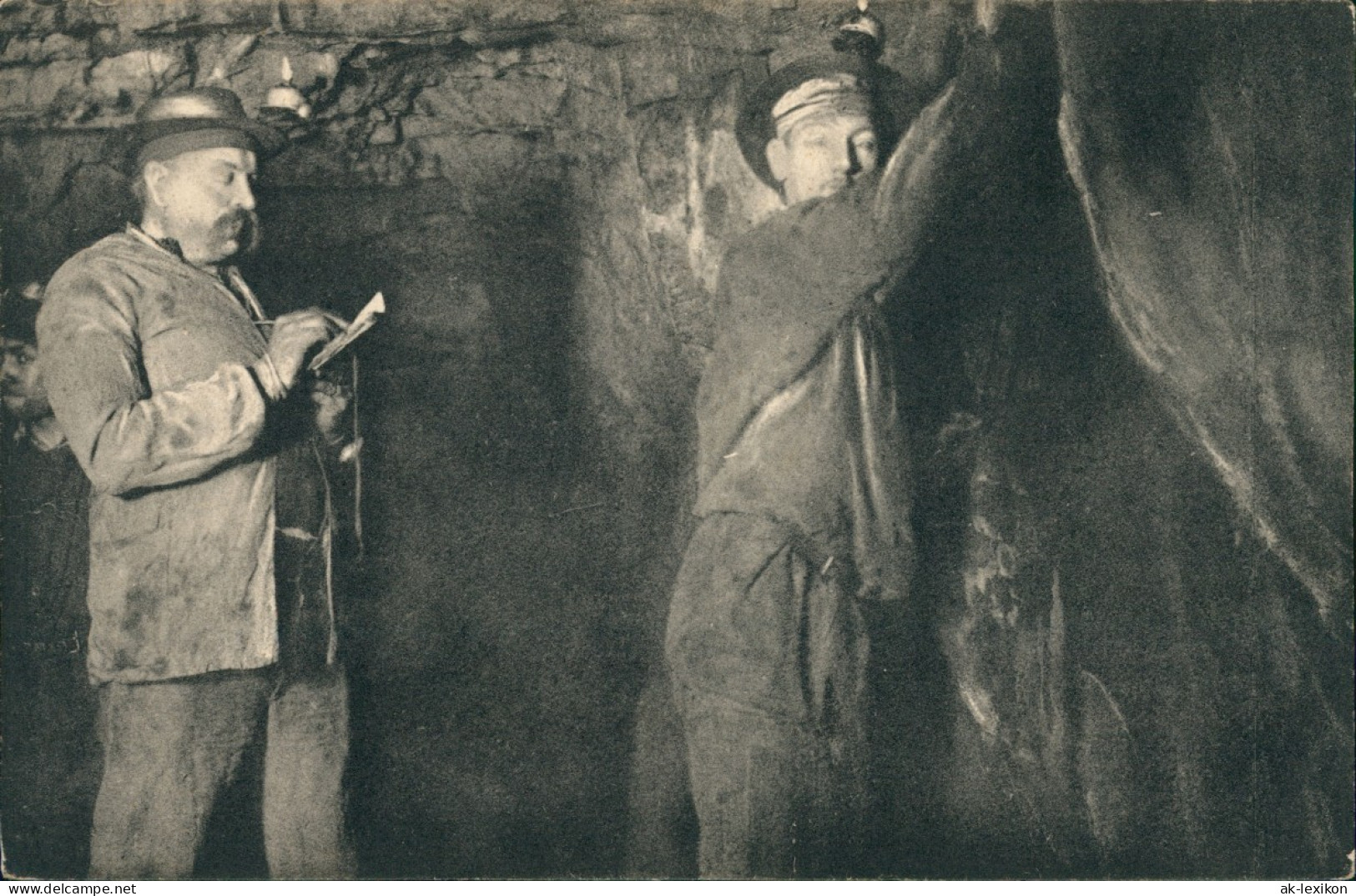 Bergbau Tagebau (AU PAYS NOIR) Minen-Arbeiter Mit Ingenieur 1910 - Mines