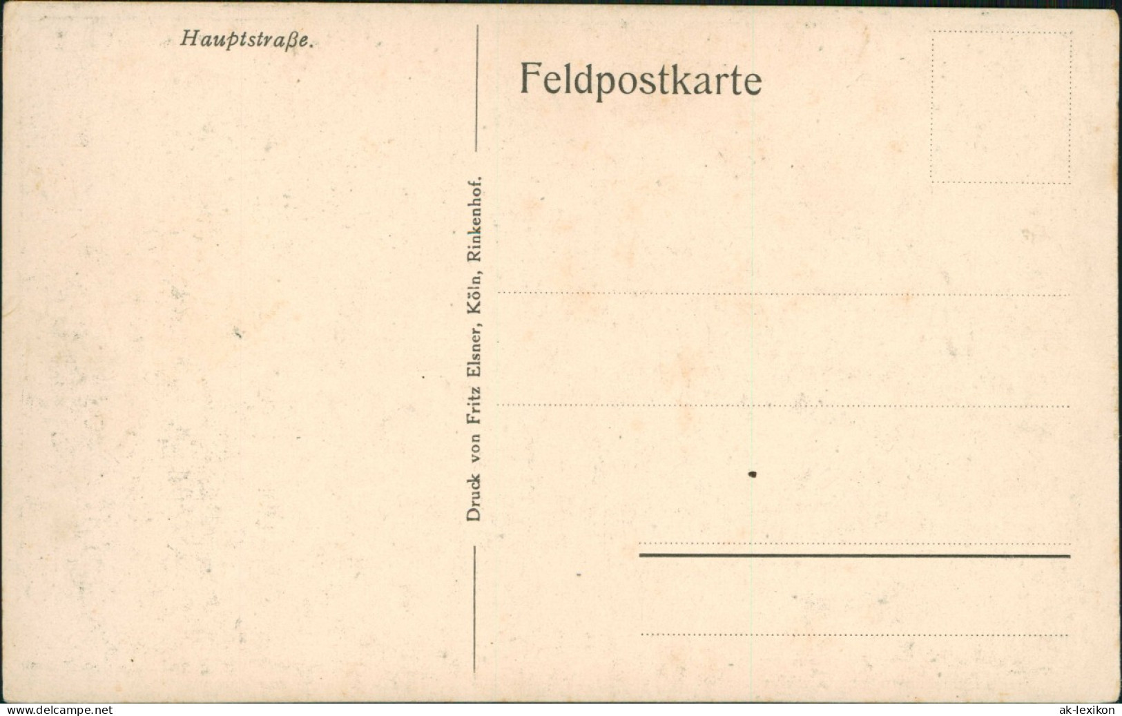 Ansichtskarte  Hauptstraße. Feldpostkarte Militär 1. WK 1915 - War 1914-18