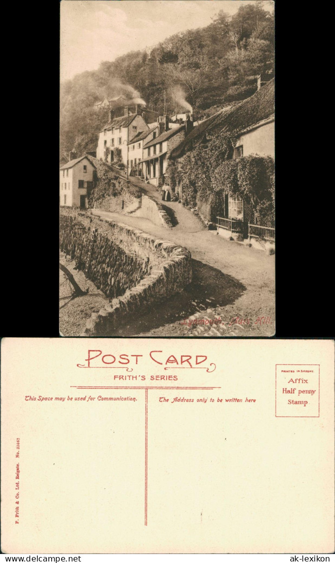 Postcard Lynmouth Straßenpartie - Devon England 1924 - Otros & Sin Clasificación