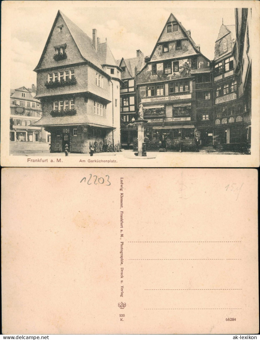 Ansichtskarte Frankfurt Am Main Garküchenplatz 1920 - Frankfurt A. Main