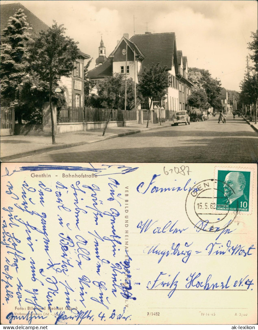 Ansichtskarte Genthin Bahnhofstraße 1960 - Autres & Non Classés