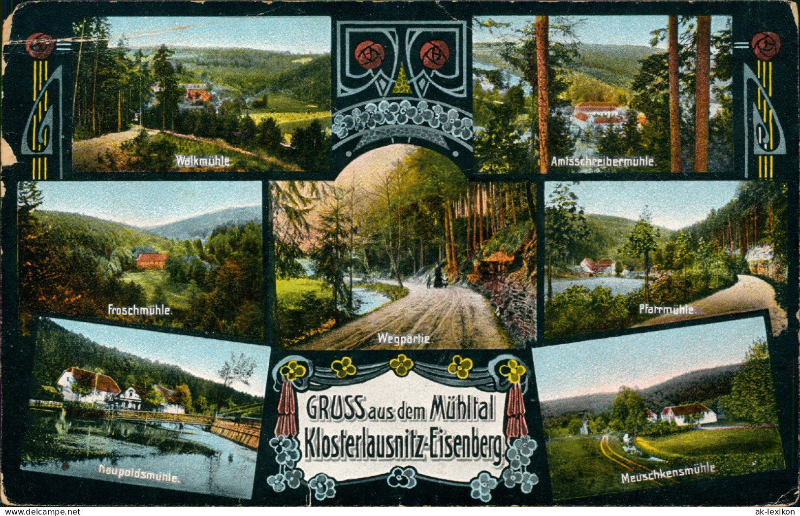 Ansichtskarte Bad Klosterlausnitz Eisenberg Das Mühltal Mehrbild 1913 - Bad Klosterlausnitz