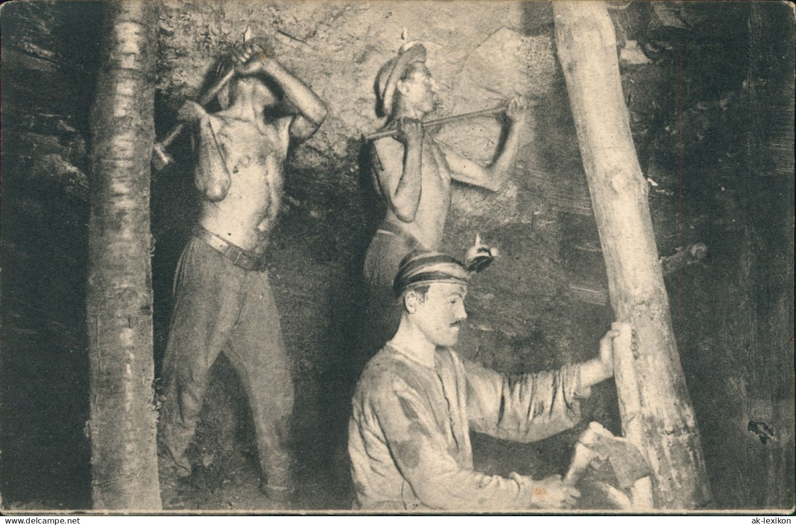 Bergbau Tagebau Mineurs AU PAYS NOIR Arbeiter Beim Abbau France Frankreich 1910 - Mijnen