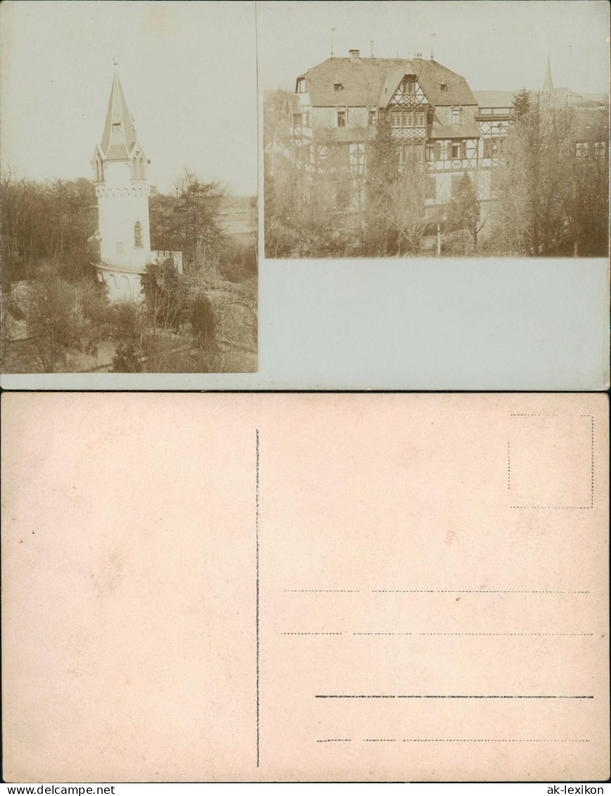 Ansichtskarte  2 Bild: Villa U. Turm 1913 - To Identify