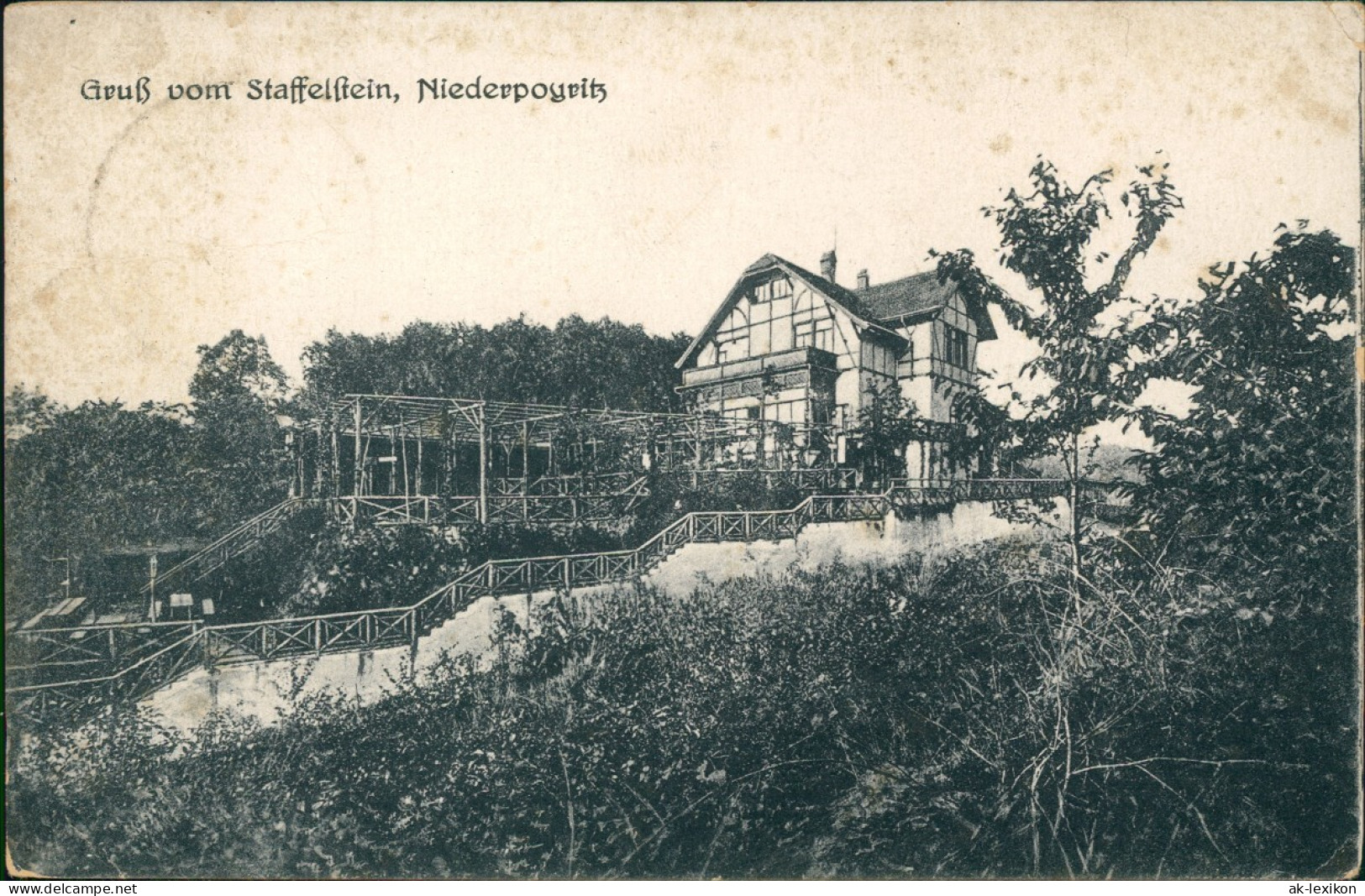 Ansichtskarte Niederpoyritz-Dresden Staffelstein - Villa 1916 - Dresden