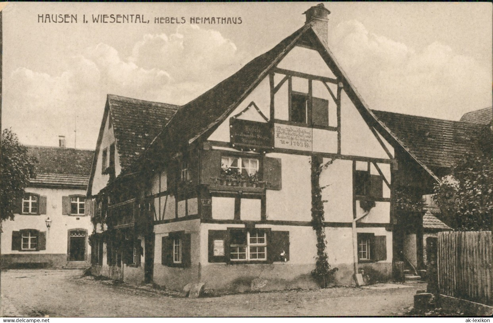 Ansichtskarte Hausen Im Wiesental Hebels Heimathaus 1923 - Andere & Zonder Classificatie