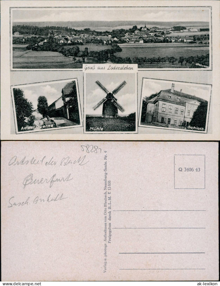 Lodersleben-Querfurt 4 Bild: Querne, Totale, Schloss, Windmühle 1928 - Autres & Non Classés