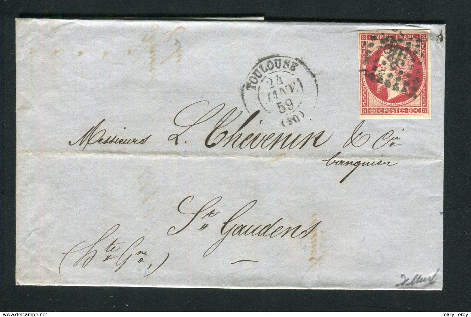 Superbe Lettre De Toulouse Pour Saint Gaudens ( 1859 ) Avec Un N° 17A - 1849-1876: Periodo Clásico