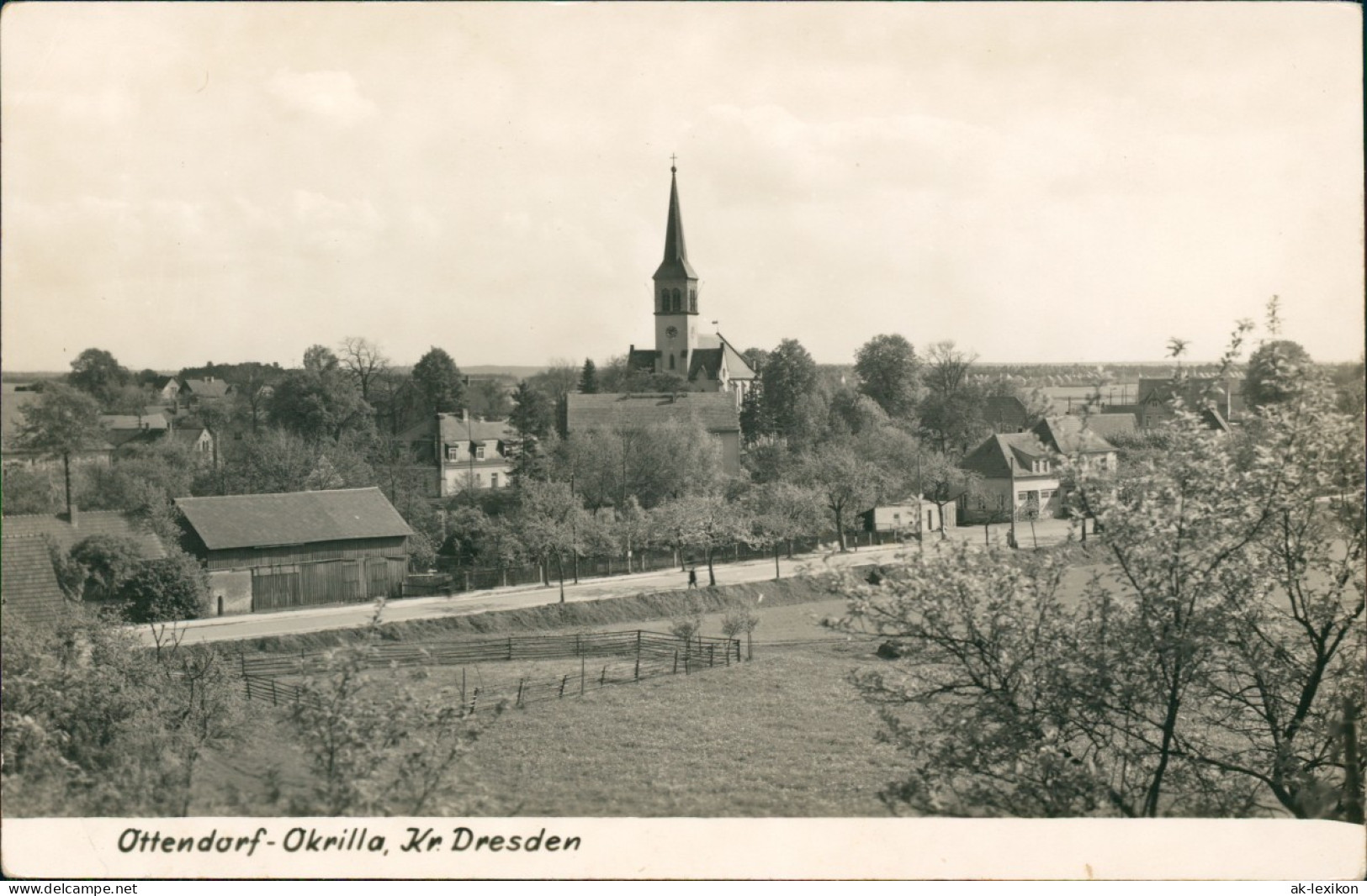 Ansichtskarte Ottendorf-Okrilla Straßenpartie 1956 - Autres & Non Classés