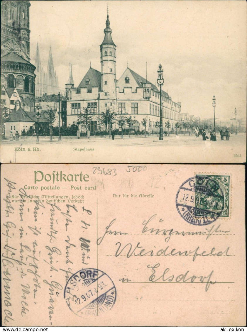 Ansichtskarte Köln Stapelhaus - Straße 1907 - Koeln