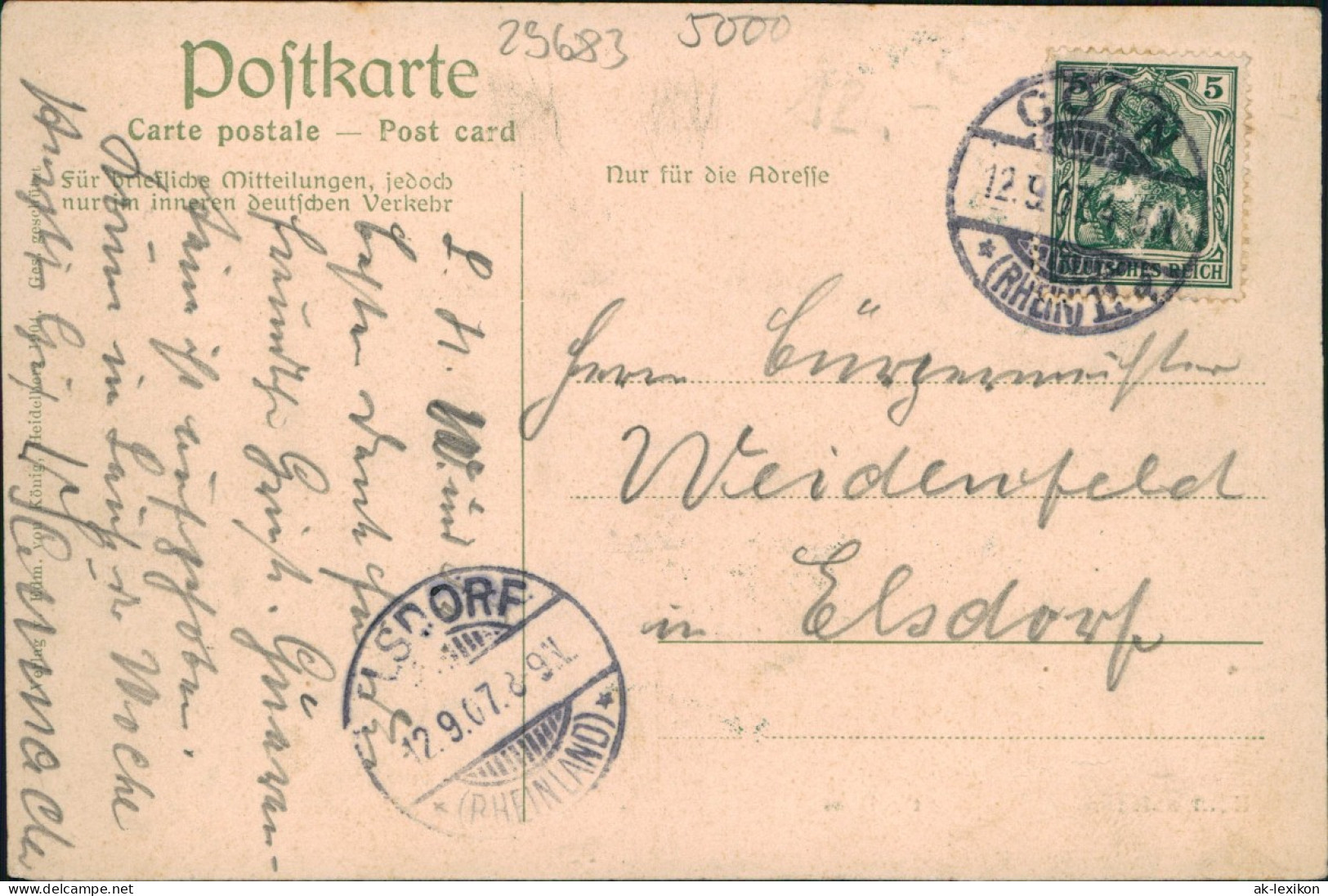Ansichtskarte Köln Stapelhaus - Straße 1907 - Koeln