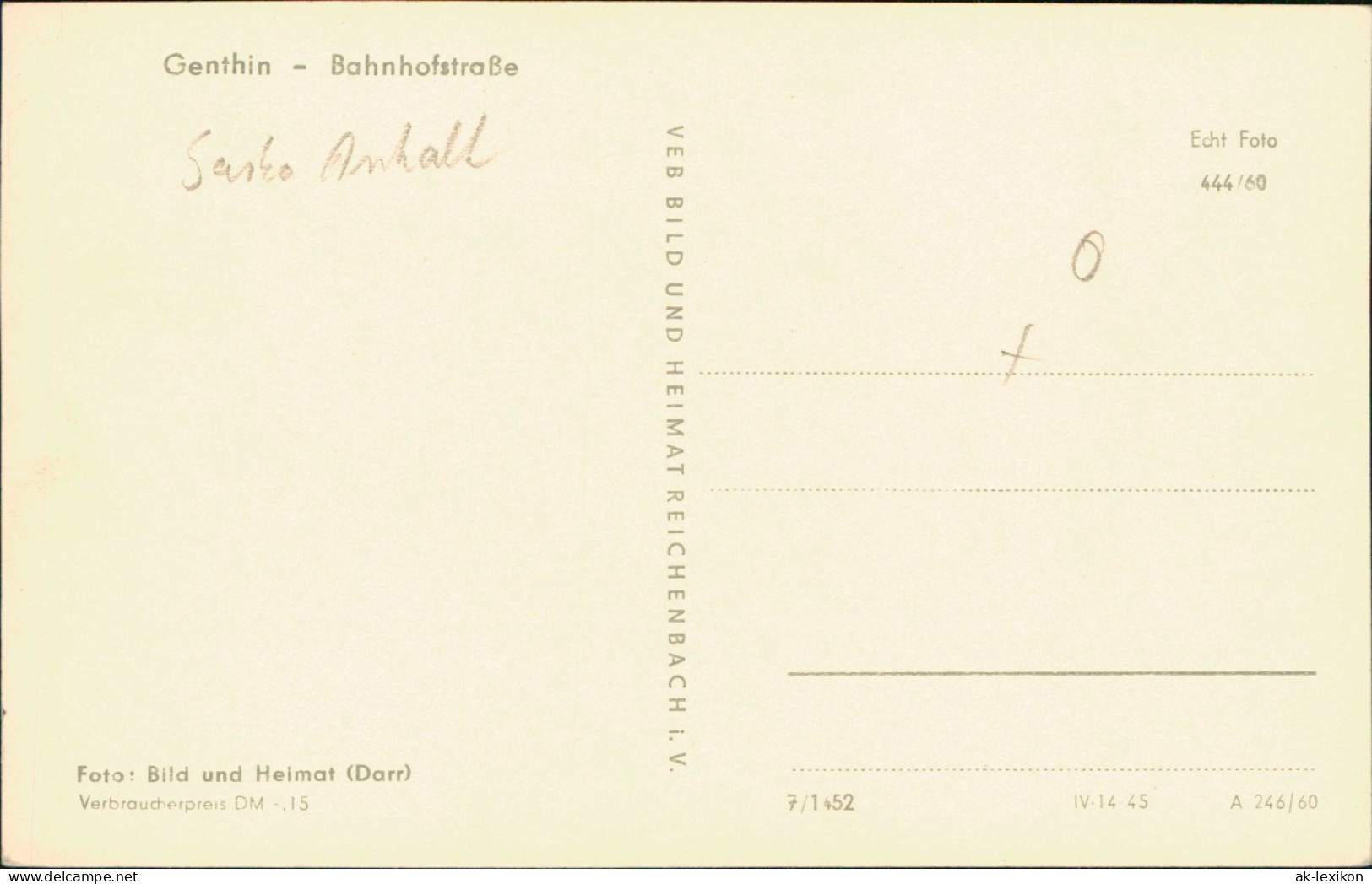 Ansichtskarte Genthin Bahnhofstraße 1960 - Other & Unclassified