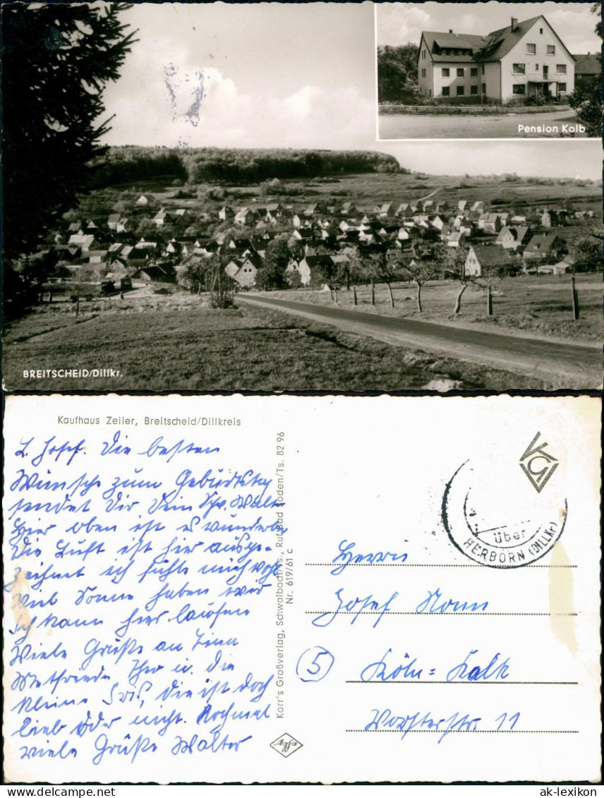 Breitscheid Panorama Ansicht Und Pension Kolb (Ort Im Dillkreis) 1960 - Other & Unclassified