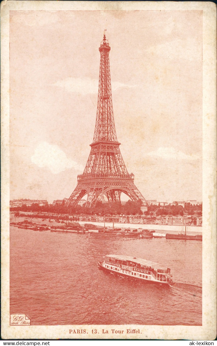 CPA Paris Seine Schiff Passiert Eiffelturm Tour Eiffel 1910 - Eiffeltoren