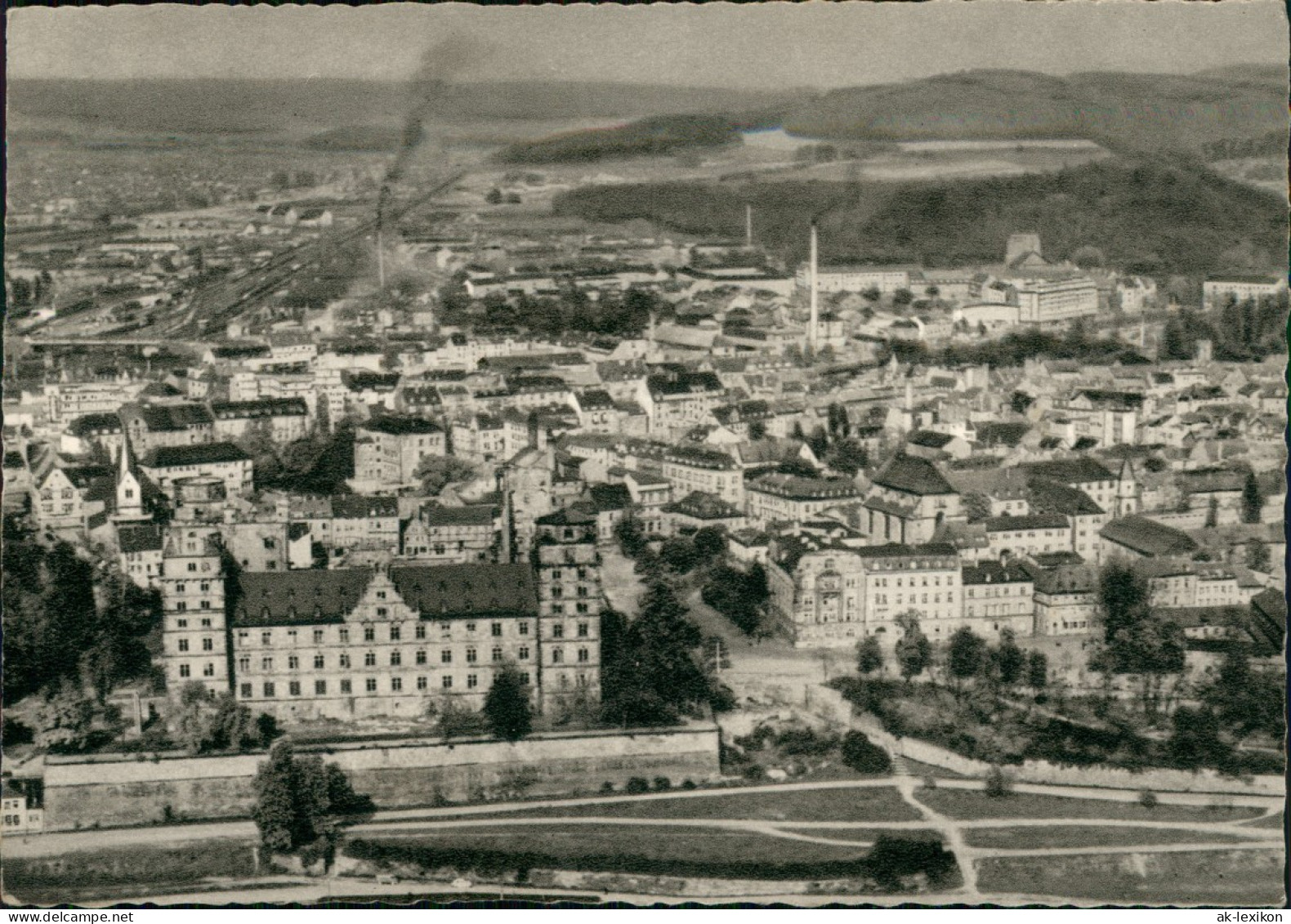 Ansichtskarte Aschaffenburg Luftbild Luftaufnahme Fliegeraufnahme 1950 - Aschaffenburg