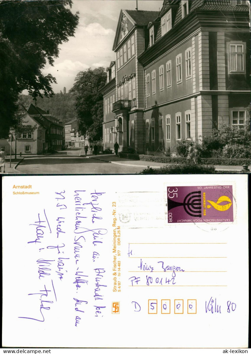 Ansichtskarte Arnstadt Schloßmuseum Schloss-Museum Strassen Ansicht 1989 - Arnstadt