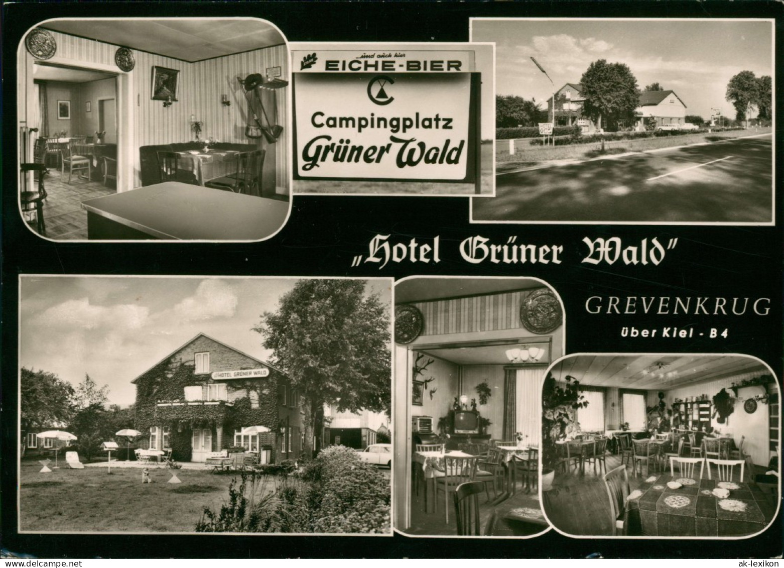 Grevenkrug Campingplatz HOTEL GRÜNER WALD Inh. Ernst Lampel, Mehrbild-AK 1960 - Other & Unclassified