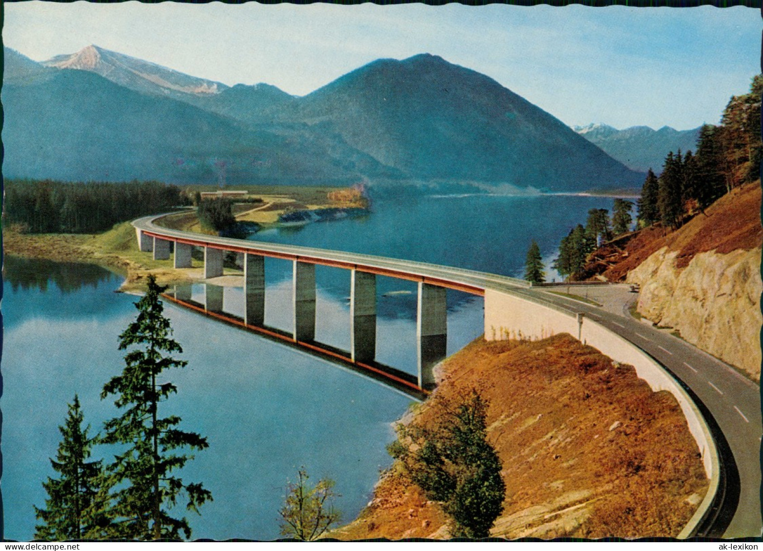 Ansichtskarte  Sylvensteinsee Mit Faller Klammbrücke Und Scharfreiter 1966 - Non Classés