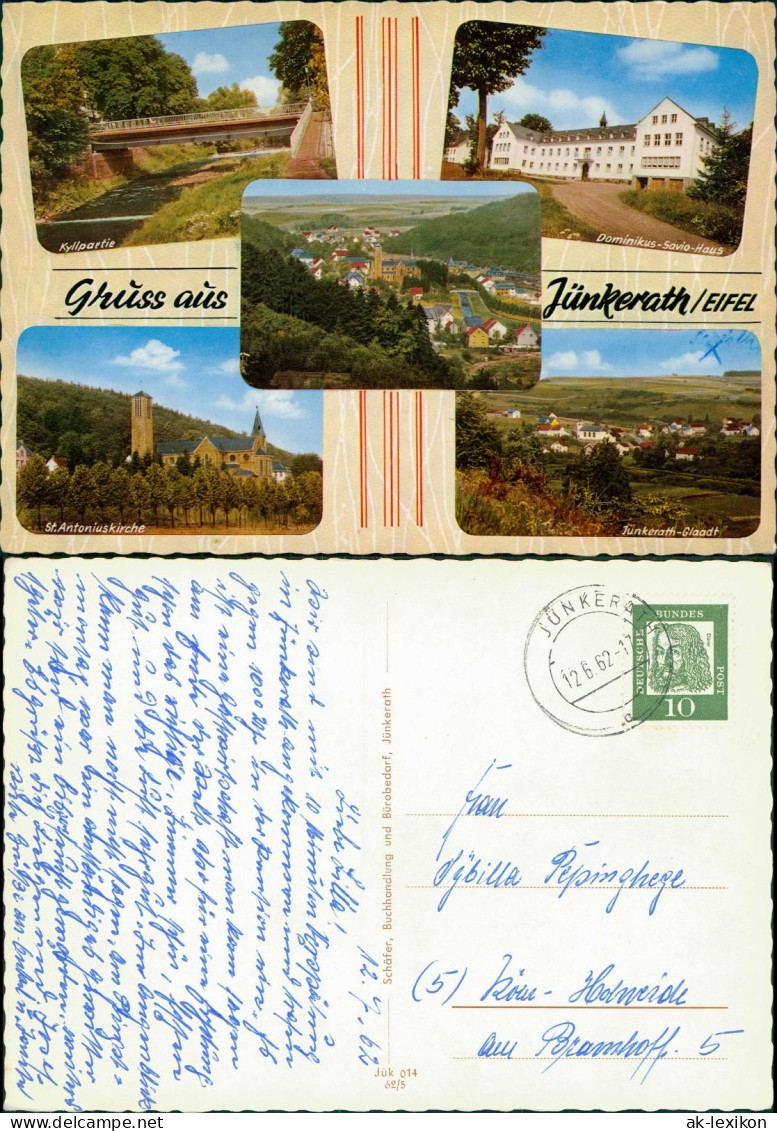 Jünkerath Mehrbild-AK Mit Kyllpartie, Dominikus-Savio-Haus, Kirche, Glaadt 1962 - Sonstige & Ohne Zuordnung