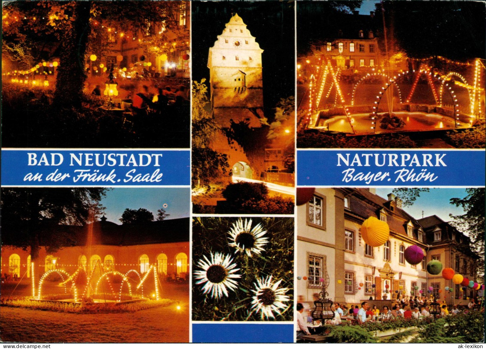 Bad Neustadt A.d. Saale Mehrbildkarte Mit Ansichten Bei Abend U. Nacht 1984 - Autres & Non Classés