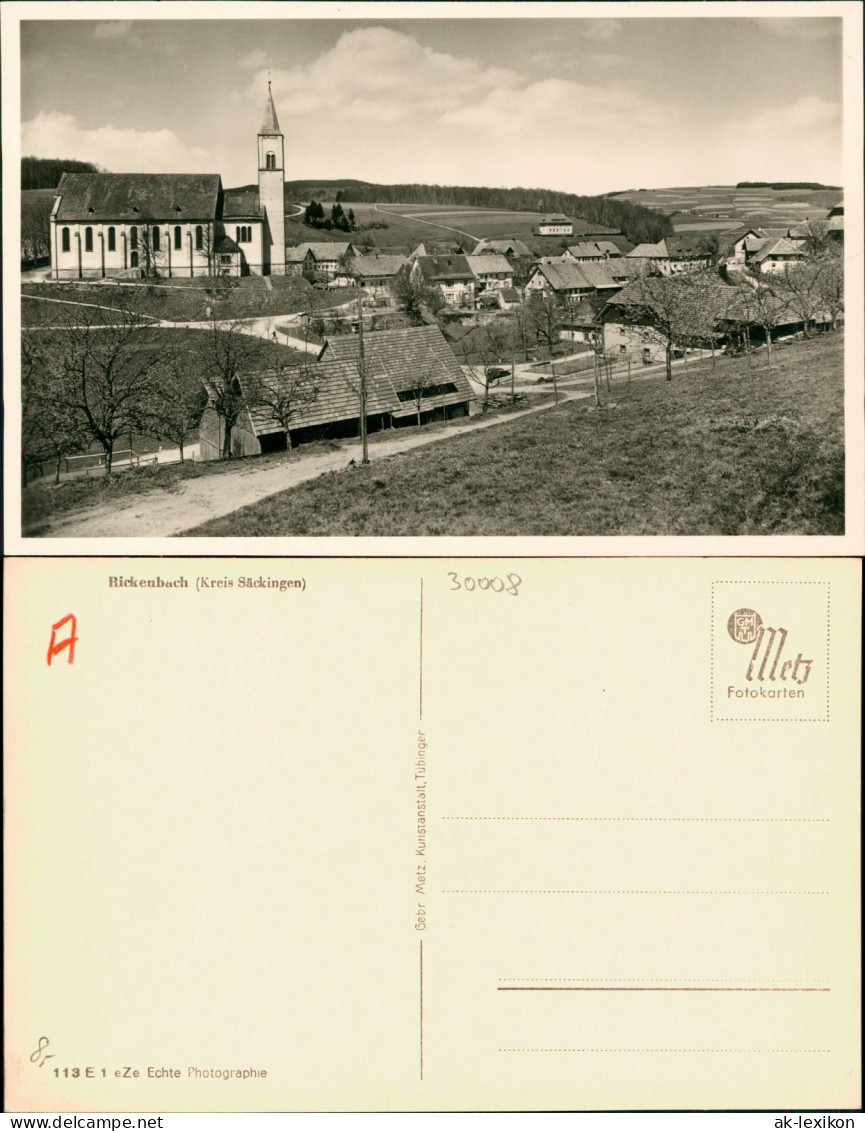 Ansichtskarte Rickenbach Stadtpartie An Der Kirche 1937 - Other & Unclassified