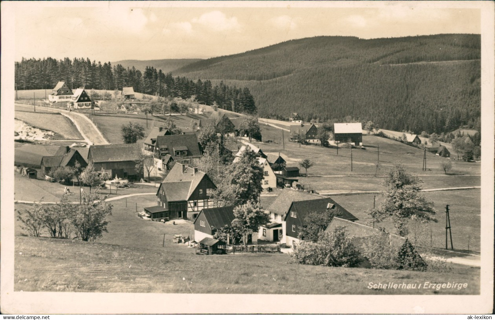 Ansichtskarte Schellerhau-Altenberg (Erzgebirge) Stadtpartie 1938 - Schellerhau