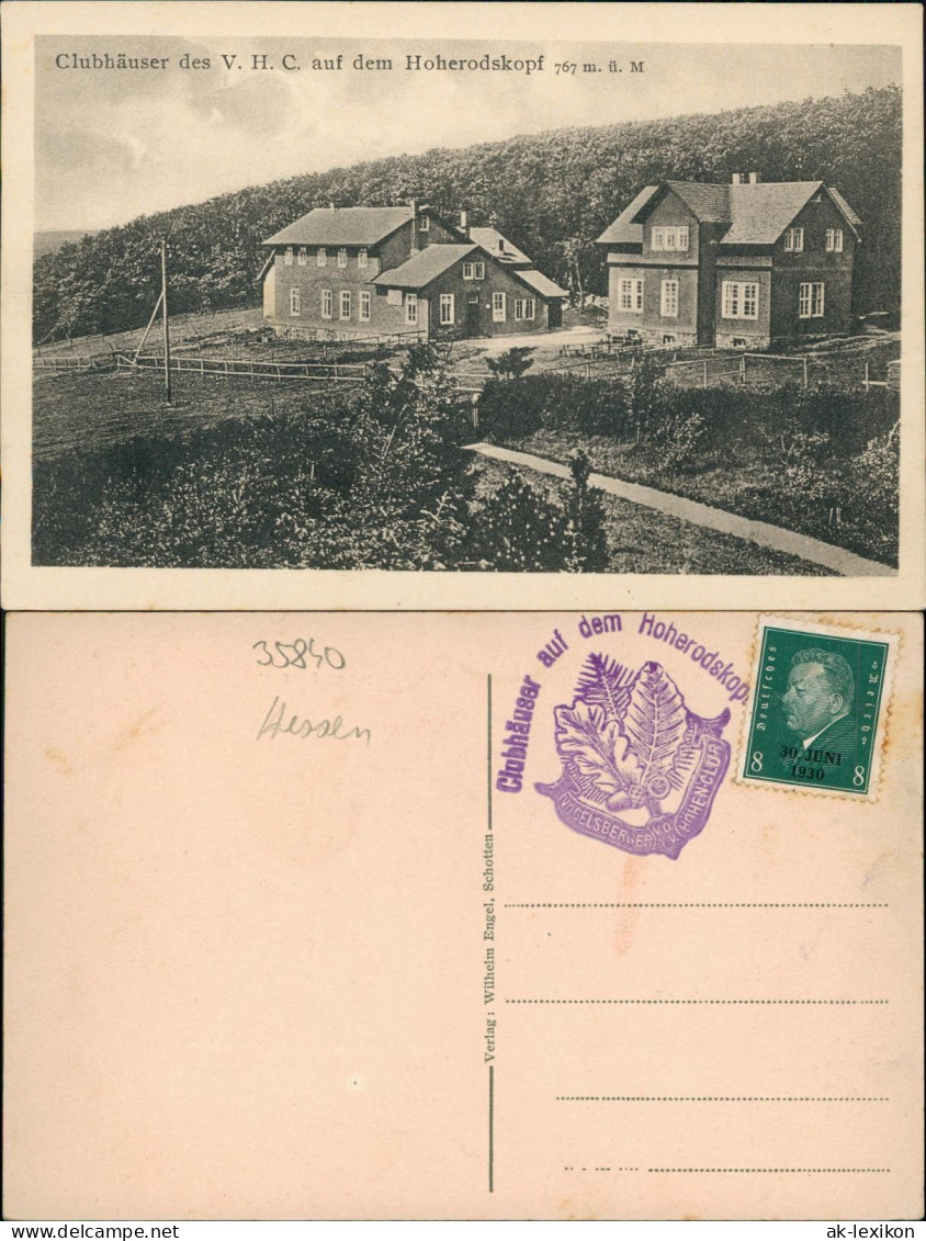 Schotten (Vogelsberg) Clubhäuser Des V. H. C. Auf Dem Hoherodskopf 1930 - Other & Unclassified