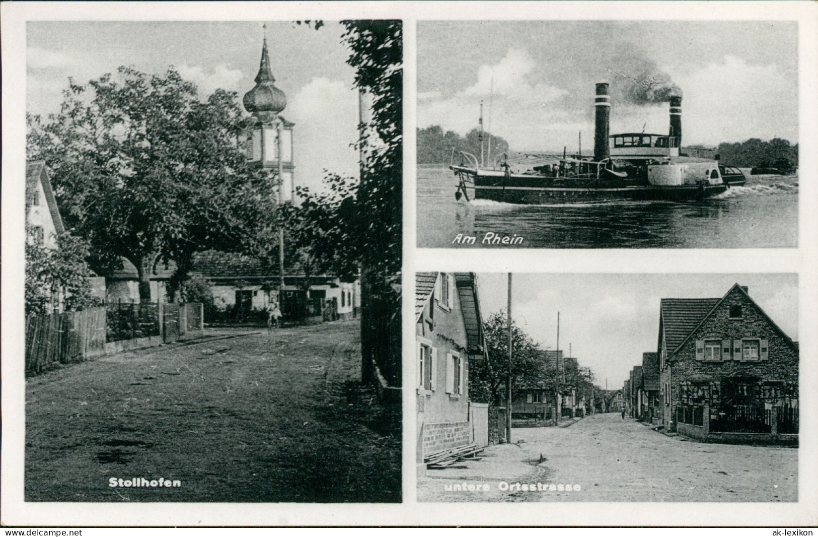 Ansichtskarte Stollhofen-Rheinmünster Rheindampfer, Hauptstraße 3 Bild 1940 - Altri & Non Classificati