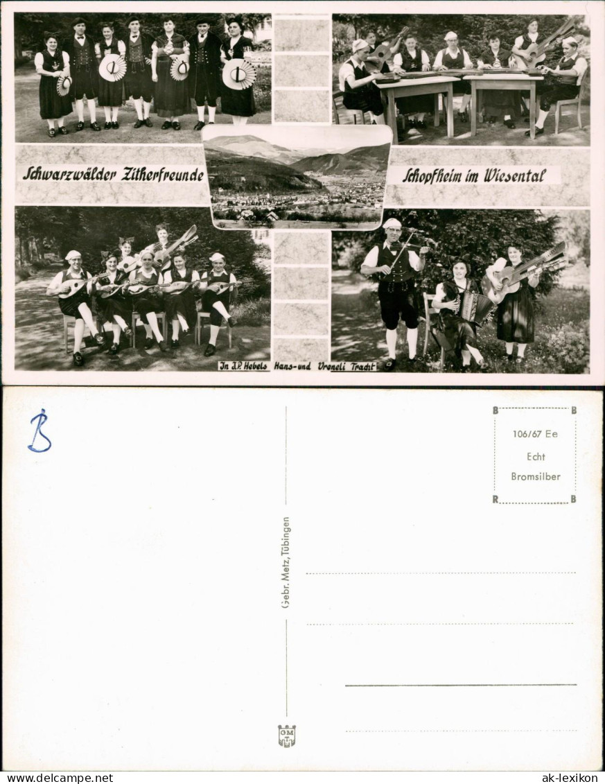 Ansichtskarte Schopfheim Schwarzwälder Zitherfreunde U. Stadt MB 1967 - Schopfheim