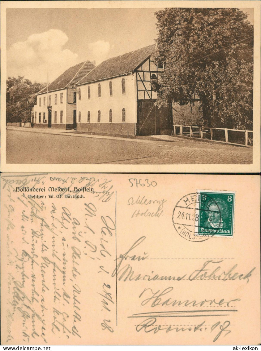 Ansichtskarte Meldorf Straßenpartie Hofstein Holländerei 1928  Heide Holstein - Autres & Non Classés