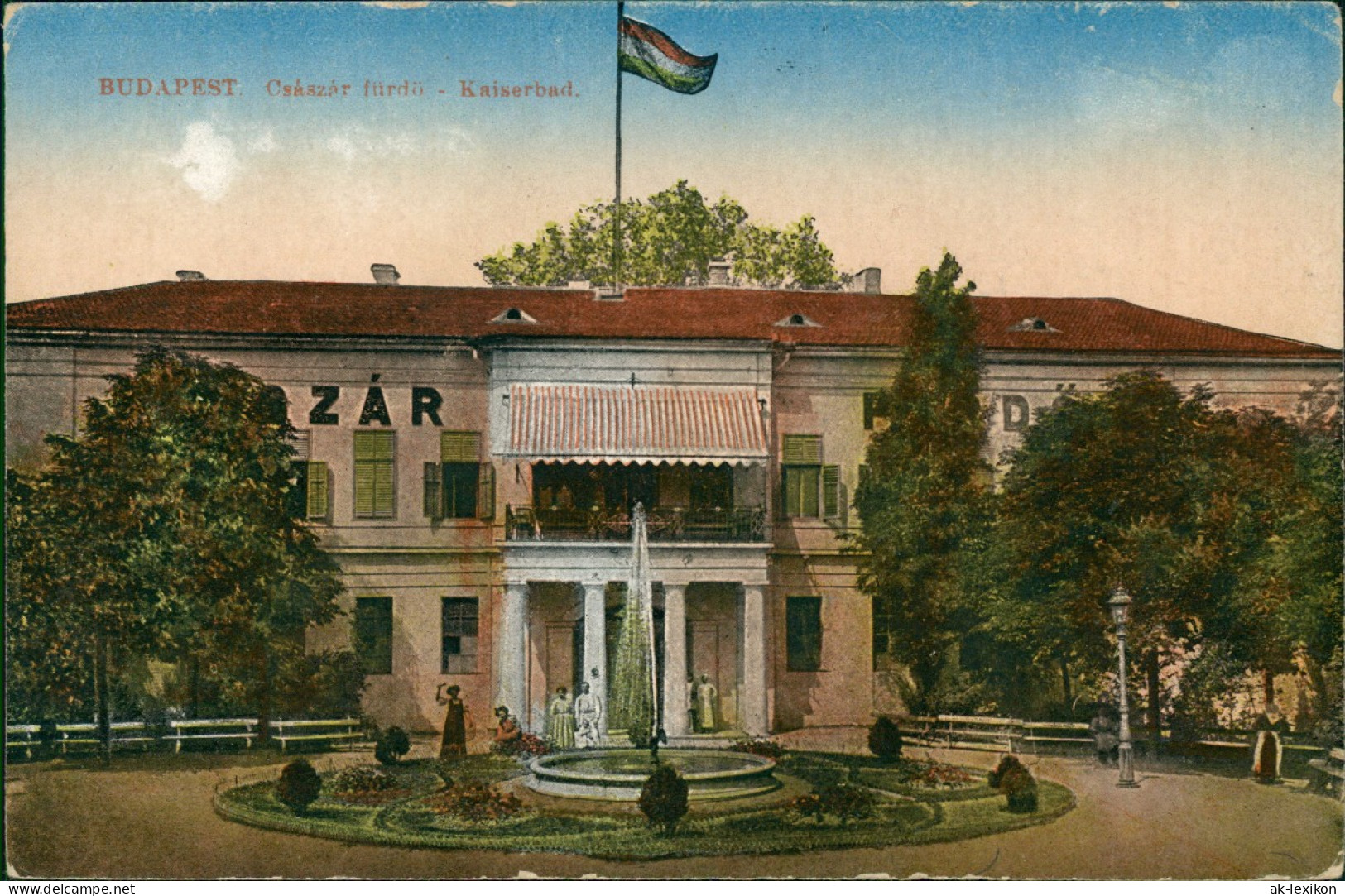 Postcard Budapest Császár Fürdö - Kaiserbad. 1914 - Hongrie