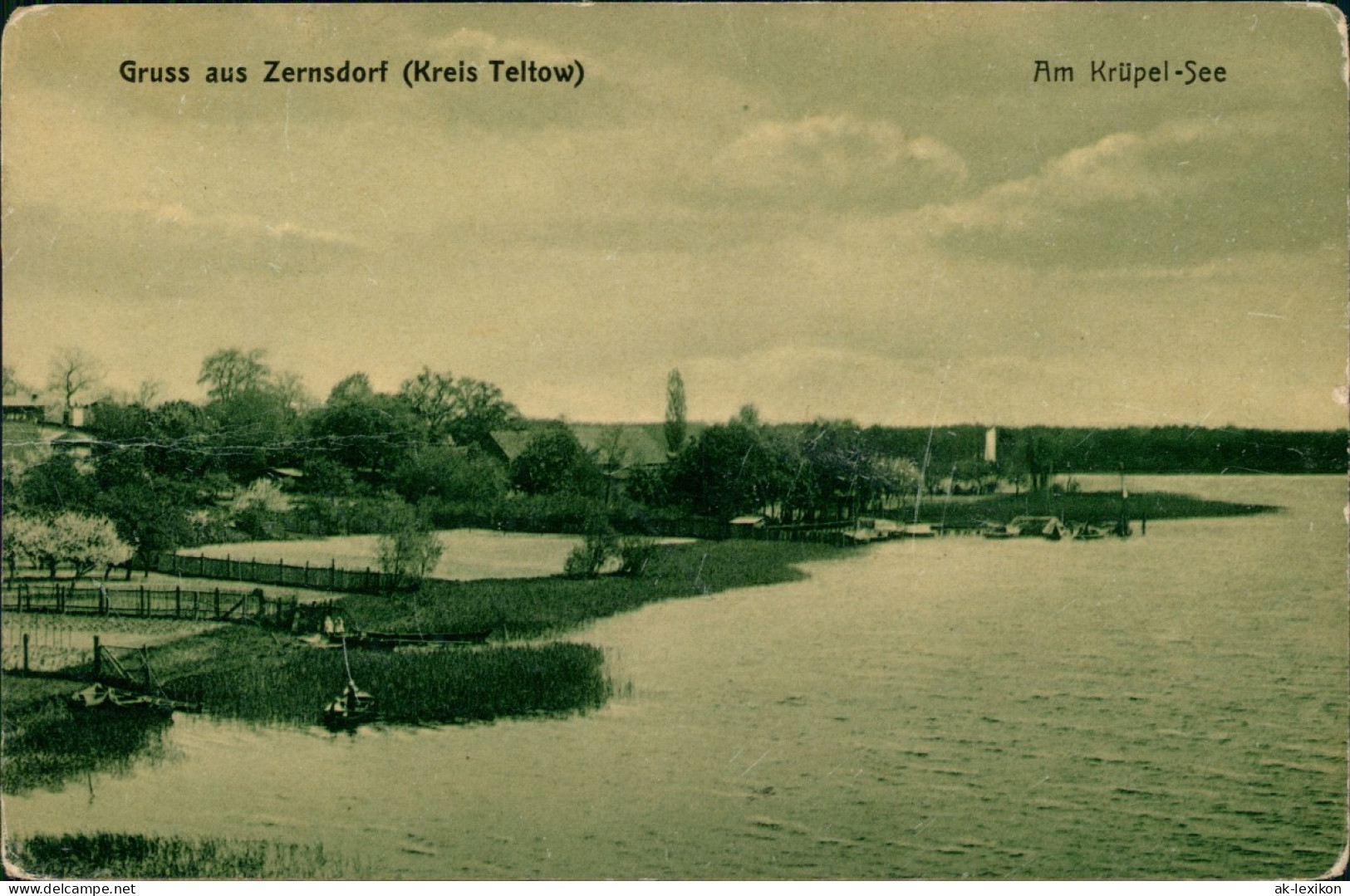 Zernsdorf-Königs Wusterhausen Krüpel-See, Häuser Und Angler 1911 - Koenigs-Wusterhausen