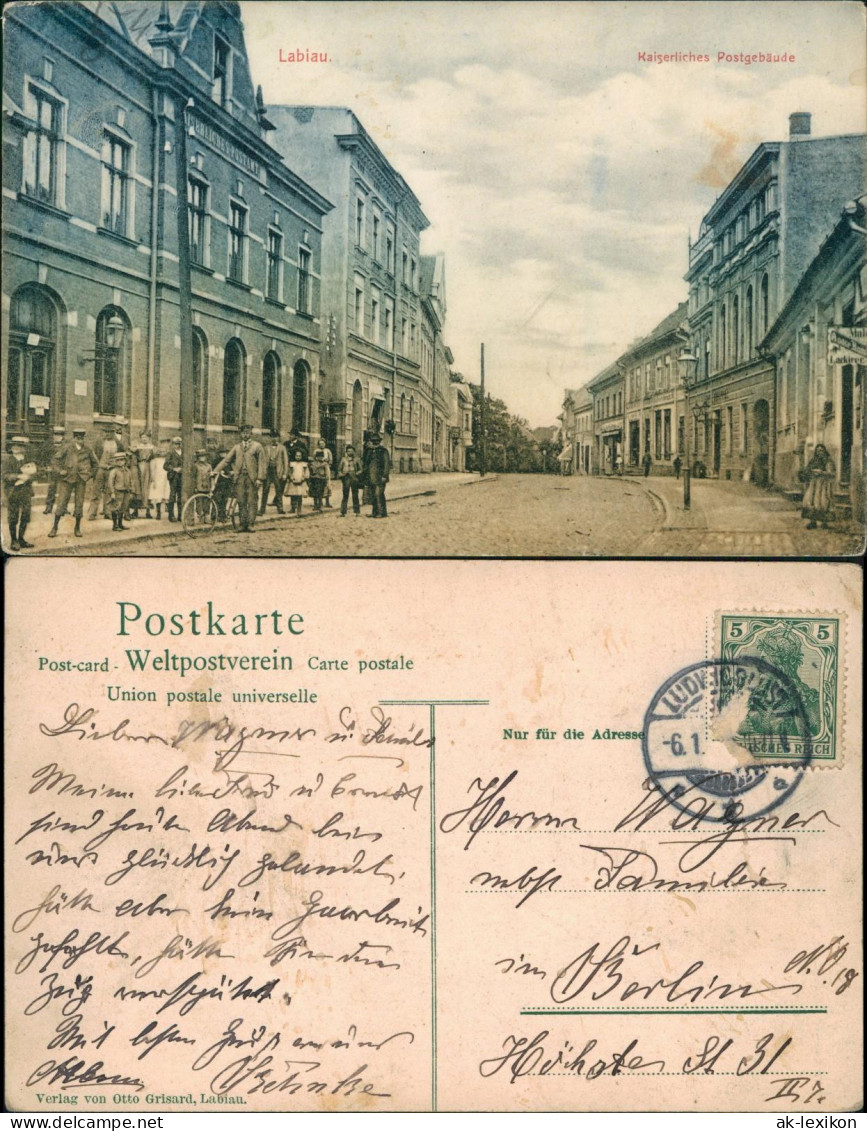 Labiau Polessk Labiawa Labiewo Полесск  Straße Postgebäude Ostpreußen  1910 - Ostpreussen