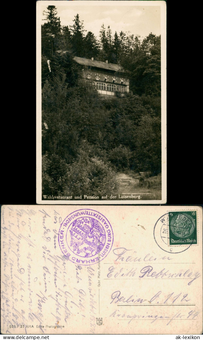 Ansichtskarte Luisenburg-Wunsiedel (Fichtelgebirge) Berggasthof Waldlust 1937 - Wunsiedel