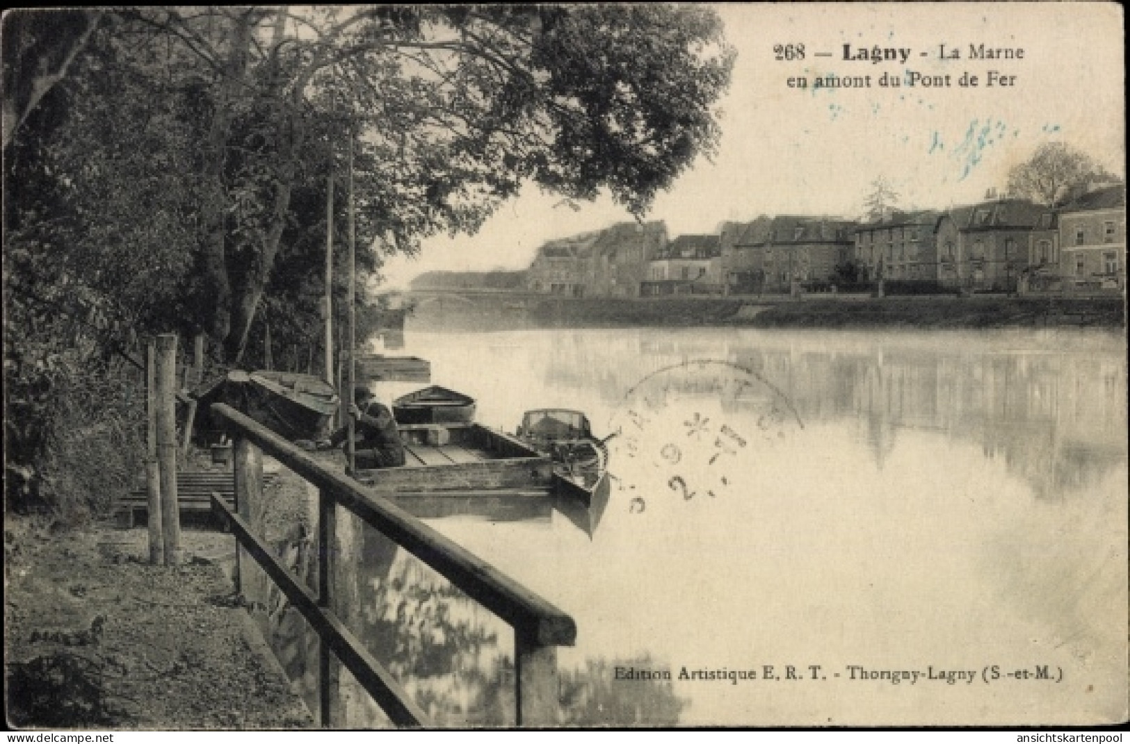 CPA Lagny Seine Et Marne, La Marne En Amont Du Pont De Fer - Andere & Zonder Classificatie