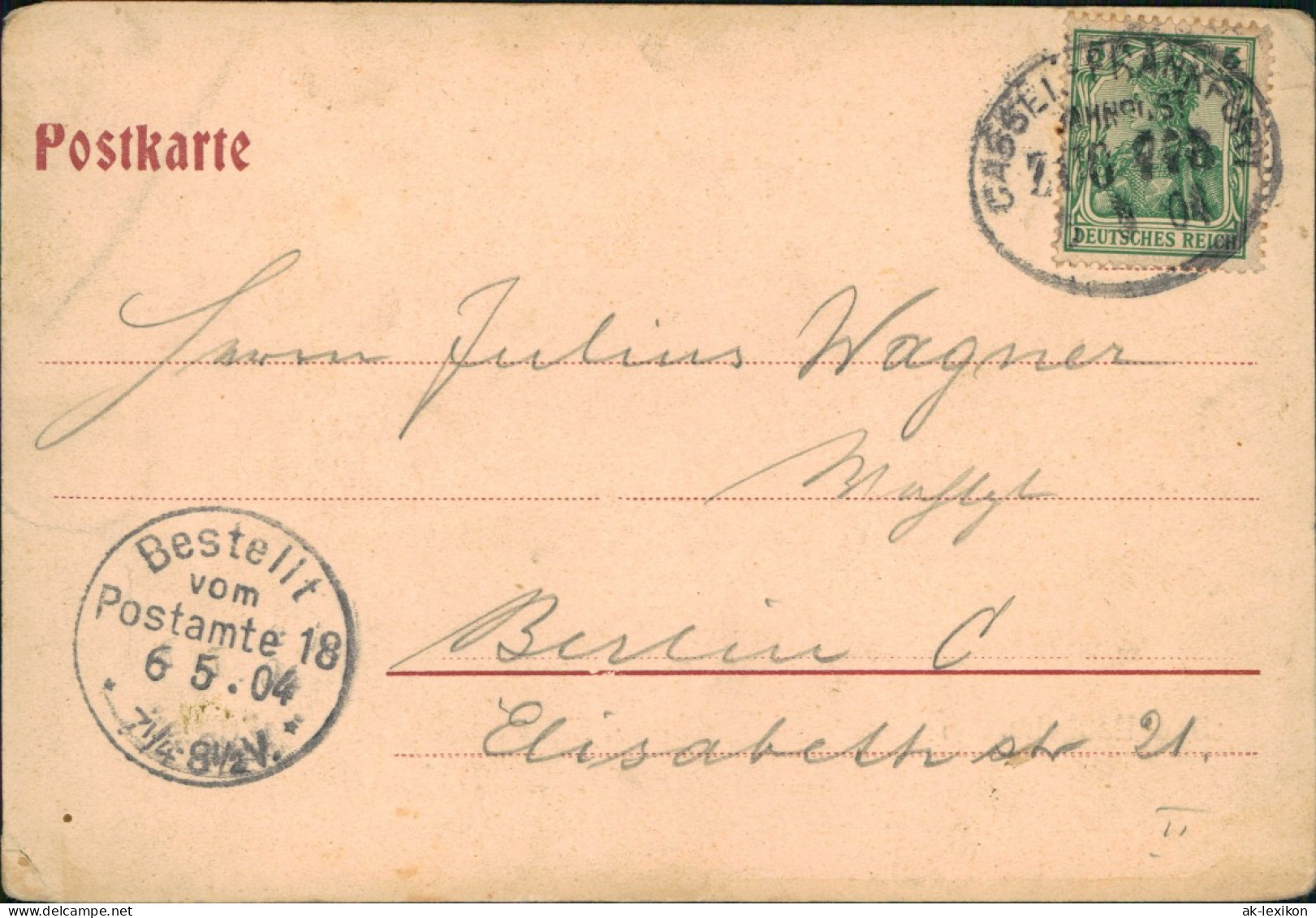 Ansichtskarte Bad Nauheim Parkstraße, Geschäfte 1904 - Bad Nauheim