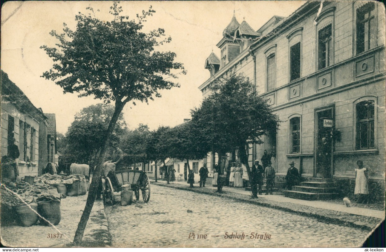 Pinne B. Samter Pniewy Pr. Posen Schloß Straße - Geschäfte 1910 - Poland