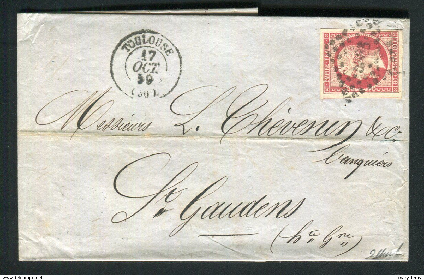 Superbe Lettre De Toulouse Pour Saint Gaudens ( 1859 ) Avec Un N° 17A - 1849-1876: Klassik