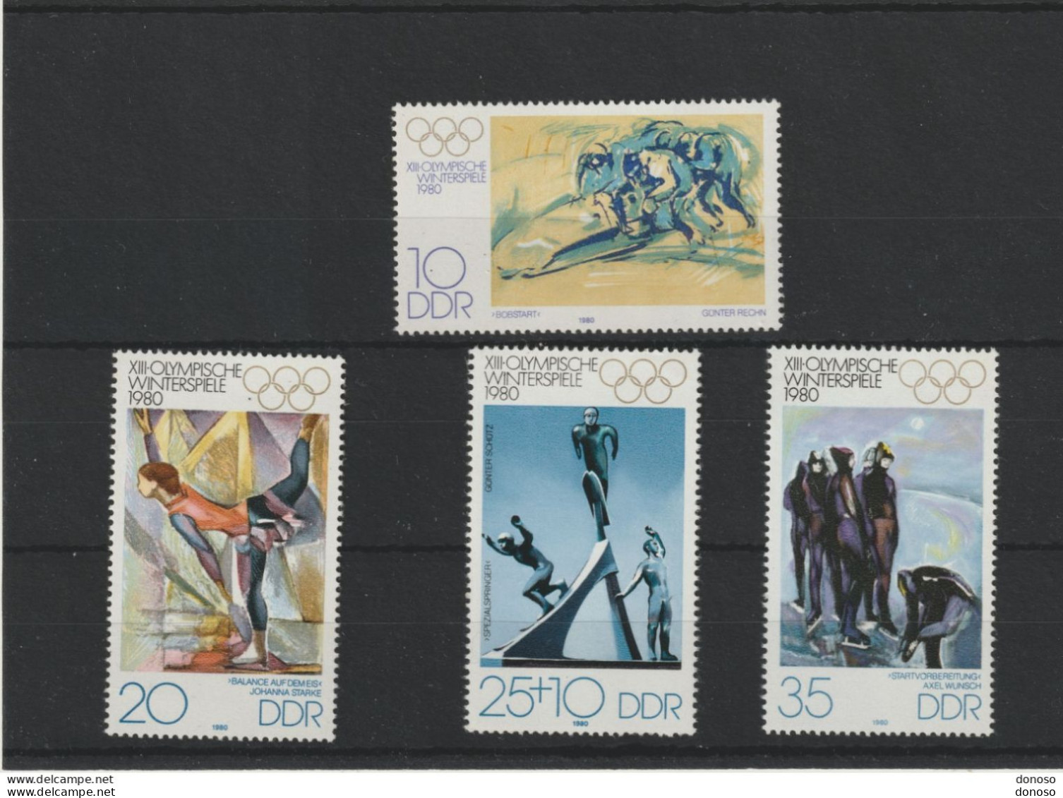 RDA 1980 Jeux Olympiques De Lake Placid Yvert 2141-2144, Michel 2478-2481 NEUF** MNH Cote 3,50 Euros - Nuovi