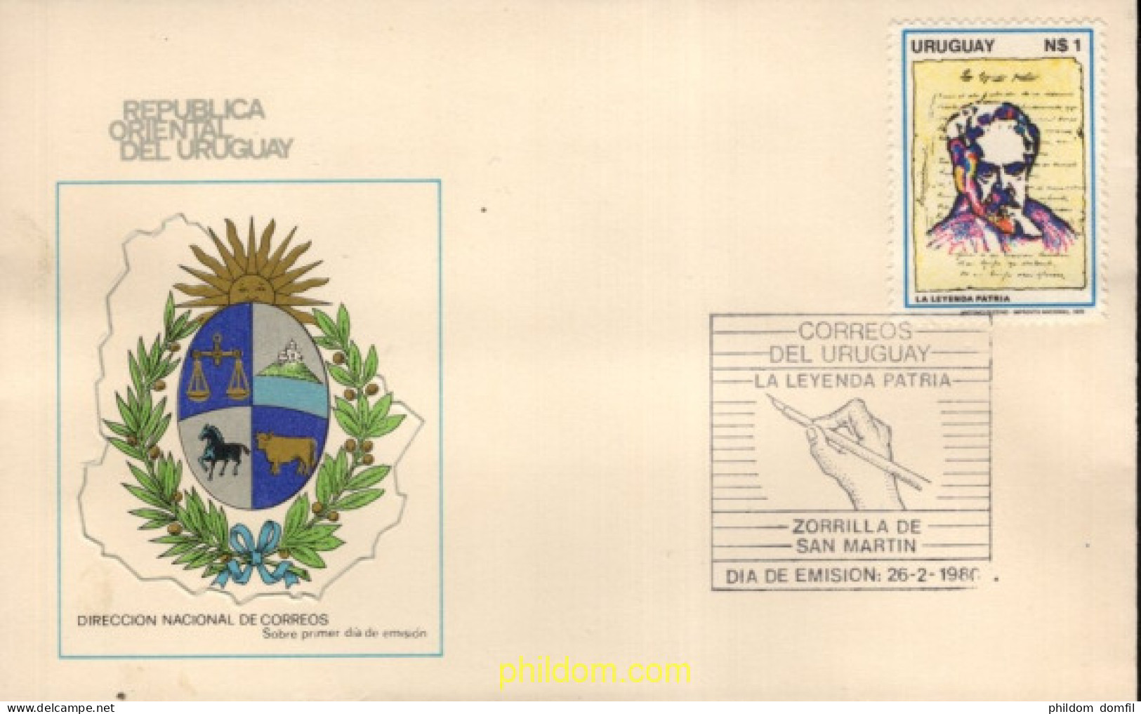 730566 MNH URUGUAY 1980 LA LEYEBDA PATRIA - ZORRILLA DE SAN MARTIN - Uruguay