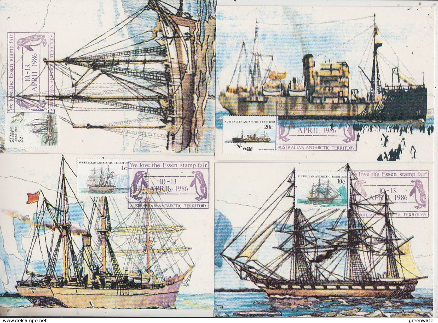 AAT Definitives (1979) Mnh 9 Maxicards "we Love Tseeee Tamp Fair"  (OO186) - Maximumkaarten