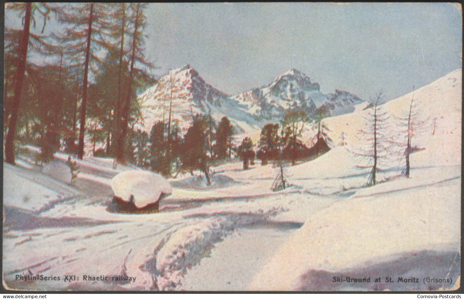 Ski-Ground At St Moritz, Grisons, 1915 - Phytin Series Postcard - Saint-Moritz